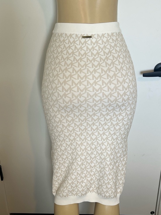 Michael Kors Dresses & Skirts - Michael Kors Cream and Beige Logo Jacquard Pencil Skirt